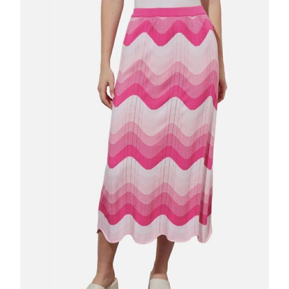 New Ming Wang Missy Midi Pencil Skirt In Pink Size Medium